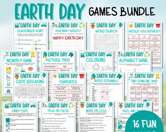 Earth Day Games Bundle, Earth Day Activities, Mother Earth Day, Earth Day Printable, Classroom Games, Fun Printable Spring Games
