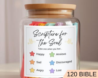 DIY kleurgecodeerde bijbelvers pot kit, afdrukbare geschriften, christelijk cadeau, digitale download, aanmoedigingspot, op geloof gebaseerde afdrukbare