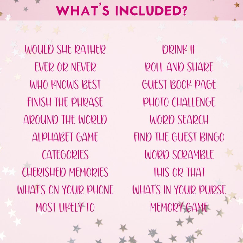 Editable Birthday Party Games for Women - Printable 20 Game Pack - Canva Template for 21st, 30th, 40th, 50th, 60th - Fun Girls Night Activities