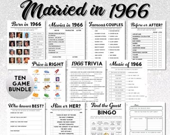 60th Anniversary Party Games, Diamond, Married in 1966 (Digital Download)
