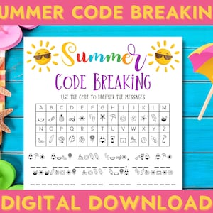 Summer Code Breaking Activity, Printable Activities, Pool Party, Family Fun, End Of School Activities
