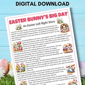 Easter Left Right Game, Fun Printable Game for Family, Easter Party Activity, Pass the Gift, Easter Fun Game