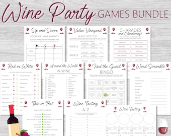 Wine Party Games, Girls Night Games, Wine Bingo, Winery Games, Wine Tasting, Instant Download, Bachelorette Party Game, Rating Sheet