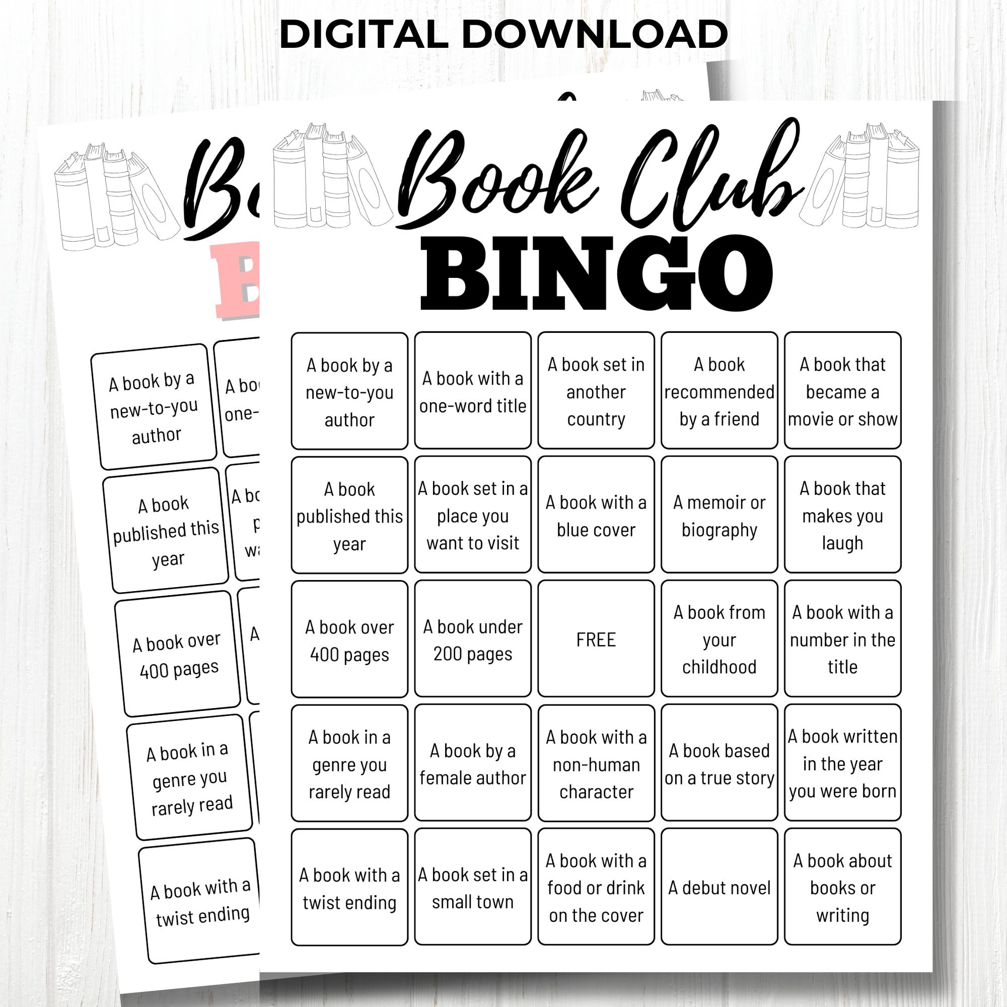 Book Bingo Challenge - Printable Tracker - Reading Journal - Perfect for Book Clubs and Personal Use