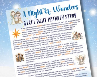 Left Right Nativity Game, Fun Christmas Bible Activity, Pass The Prize, Perfect for Family & Church Parties