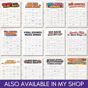 2010s R&B Music Bingo Game – Printable Party Game, 75 Songs 100 Cards