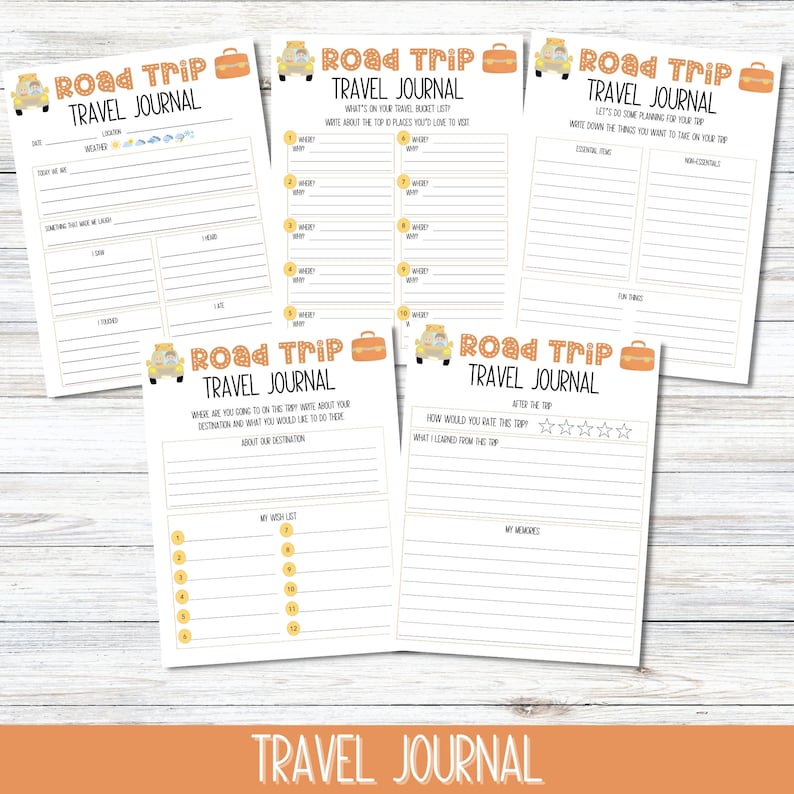 Kids Road Trip Games, Printable Family Road Trip Planner, Car Games, Travel Printables, Road Trip Journal, Family Vacation, Scavenger Hunt