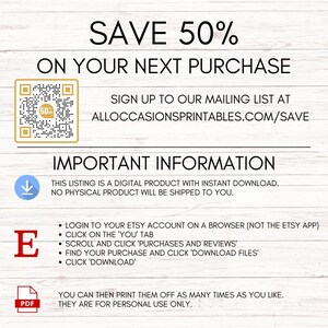 Puede incluir: Anuncio de producto digital con el texto "AHORRA 50% EN TU PR&Oacute;XIMA COMPRA". Incluye instrucciones sobre c&oacute;mo descargar el producto digital. El anuncio es un producto digital con descarga instant&aacute;nea.