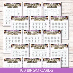 70s Party Anthems Music Bingo, 75 Songs, 100 Cards, Printable Retro Party Game