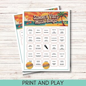 Sommarvibbar Musikbingo – Utskrivbart spel med 300 bingobrickor bild 3