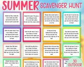 Summer Scavenger Hunt For Kids, Summertime Games, Outdoor Activity, Summer Treasure Hunt Clues, Outdoor Treasure Hunt, Garden Party