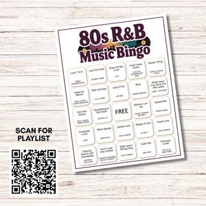 R&B Music Bingo Bundle – 5 Games | 200 Cards, 80s, 90s, 2000s, 2010s, Party Classics, Printable Party Game