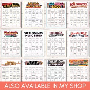 90s R&B Music Bingo, Printable Bingo Game, Throwback 90s Party Game, Instant Download