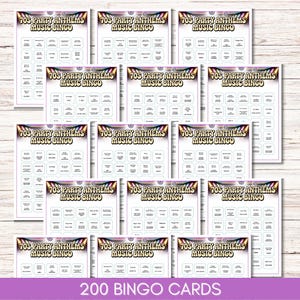 70s Party Anthems Music Bingo, 75 Songs, 200 Cards, Printable Retro Party Game