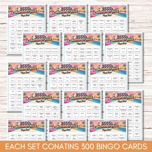 Summer Music Bingo Bundle – 5 Printable Games, 300 Cards | 80s 90s 2000s & More