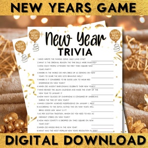 Silvester Party Spiel, Quiz zum Ausdrucken, sofortiger digitaler