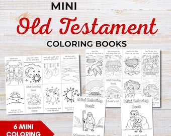 Old Testament Bible Stories for Kids – Mini Coloring Books (Set of 6) | Christian Coloring Pages | Sunday School Activity