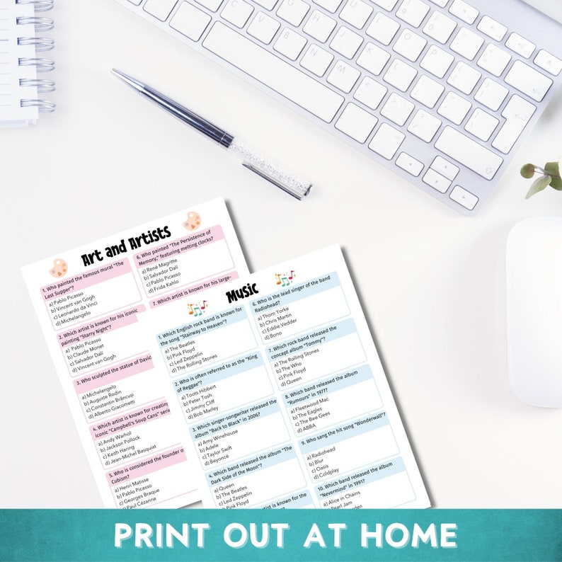 Pub Trivia Quiz, Game Night, Bar Quiz, General Knowledge, Trivia Night, 100 Questions, Printable Instant Download