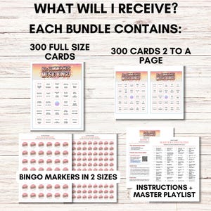 Summer Music Bingo Bundle – 5 Printable Games, 300 Cards | 80s 90s 2000s & More