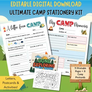 Kit de papelería Ultimate Camp: cartas imprimibles, diario, postales y mucho más.