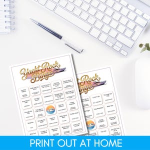 Yacht Rock Music Bingo – 70s 80s Soft Rock Party Game Printable