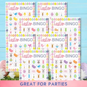 Easter Bingo, Printable Game, 40 Unique Bingo Cards, Classroom Activities, Family Fun image 2