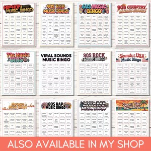 90s R&B Music Bingo, Printable Bingo Game, Throwback 90s Party Game, 200 Cards, Instant Download