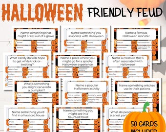 Halloween Friendly Feud Game, Printable Halloween Activity for Kids and Adults, Fun Family Game Night
