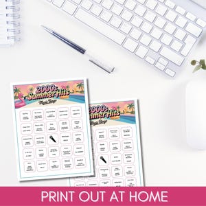 2000s Summer Hits Music Bingo - 200 Cards, Y2K Party Game (Printable)
