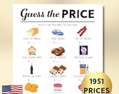 75th Birthday Game, 1951 Price Guessing Game (Printable PDF)