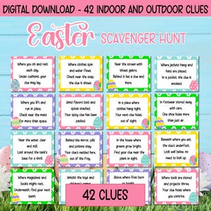 Easter Scavenger Hunt Kit – 42 Indoor/Outdoor Clues, Easter Bunny Letter (Digital Download)