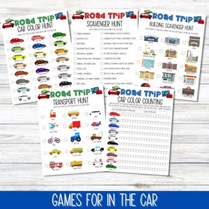 Kids Road Trip Games, Printable Family Road Trip Planner, Car Games, Travel Printables, Road Trip Journal, Family Vacation, Scavenger Hunt
