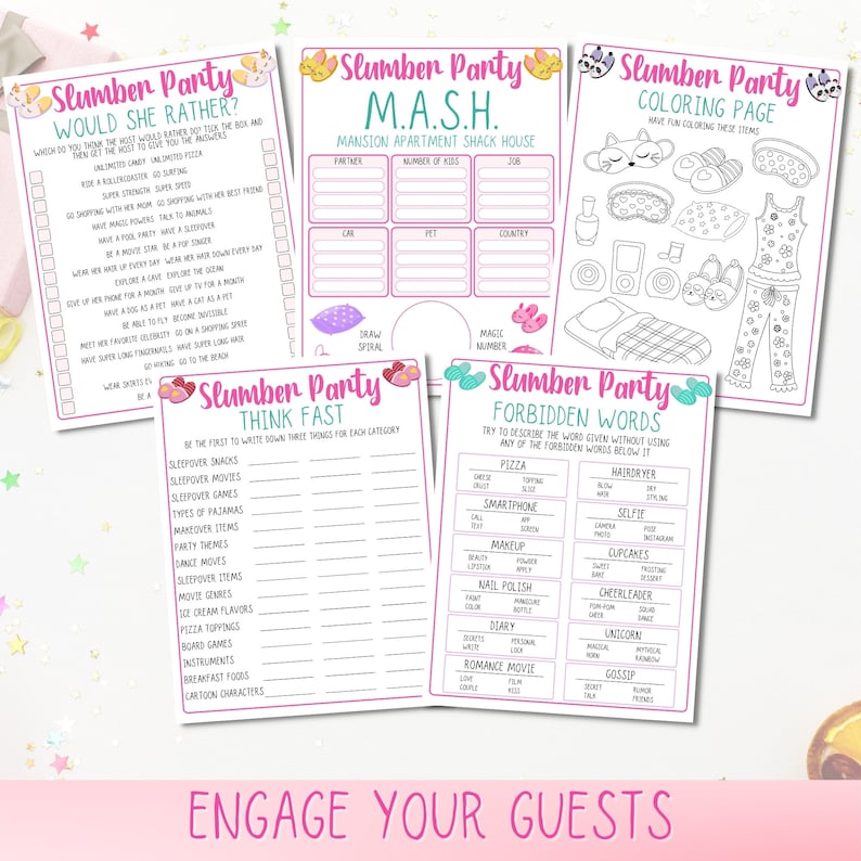 Slumber Party Games. Sleepover Games, Tweens Party, Teen Birthday Games, Girls Birthday Party Games, Pajama Party