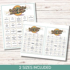 Golden Oldies Music Bingo – 50s and 60s Songs Game, Printable Music Bingo Cards, Retro Family Fun, Senior Center Party Game