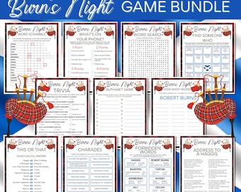 Burn&#39;s Night Party Games, 10 Game Bundle, Address To A Haggis, Scottish Activities, Classroom, Parties, Gatherings