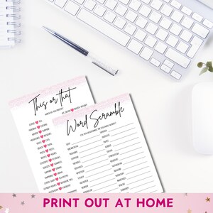 Birthday Games For Her, Editable Printable 20 Game Bundle, Modern Birthday Party Ideas, 21st, 30th, 50th, 60th, Personalize in Canva