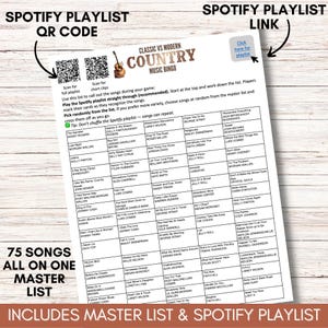 Modern vs Classic Country Music Bingo – 200 Cards Printable Party Game (Large Group)