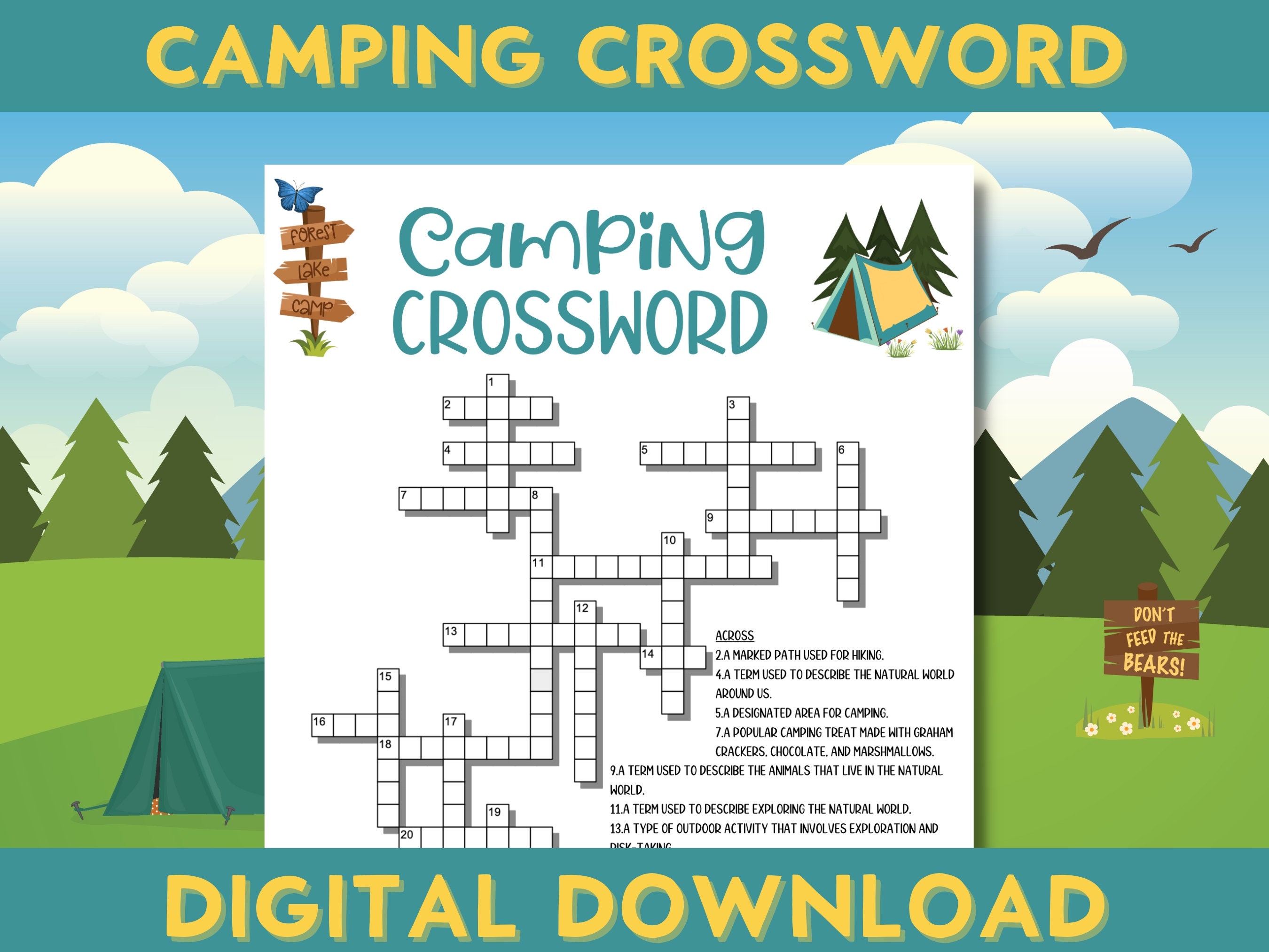 camping trip rental crossword