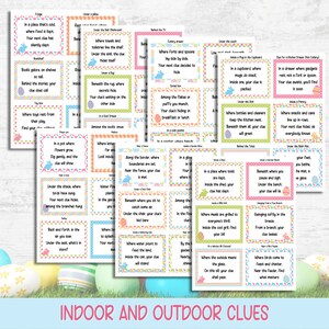 Easter Scavenger Hunt For Kids, Indoor Outdoor Easter Game, Treasure Hunt Clues, Easter Hunt Clues, Easter Egg Hunt, Kids Easter Activities