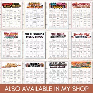 Modern vs Classic Country Music Bingo – 200 Cards Printable Party Game (Large Group)