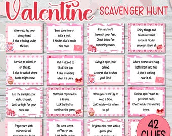 Valentines Scavenger Hunt For Kids, Indoor Valentine Game, Treasure Hunt Clues, Valentine Hunt Clues, Kids Valentine Activities