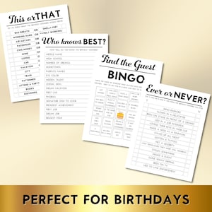 79th Birthday Party Games, Born in 1946, Printable 10 Game Bundle, Instant Download, Editable, Personalize, Music, Trivia, Guest Book BP001