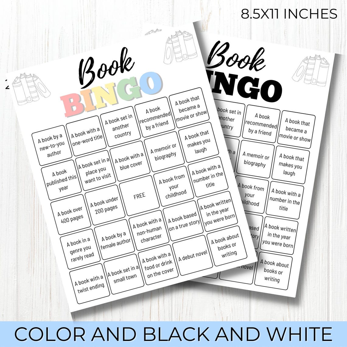 Book Bingo Challenge - Printable Tracker - Reading Journal - Perfect ...