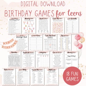 Teen Girl Birthday Party Games, Girls Sleepover Birthday Games, Sweet 16, 13th Birthday, Who Knows Best, Editable, Printable