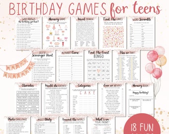 Teen Girl Birthday Party Games, Girls Sleepover Birthday Games, Sweet 16, 13th Birthday, Who Knows Best, Editable, Printable