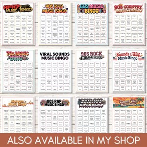 Modern vs Classic Country Music Bingo – 100 Cards Printable Party Game