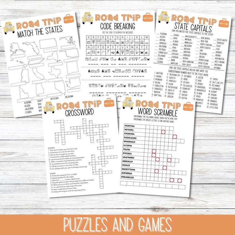Kids Road Trip Games, Printable Family Road Trip Planner, Car Games, Travel Printables, Road Trip Journal, Family Vacation, Scavenger Hunt