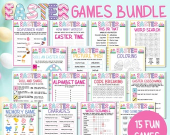 Easter Games For Kids, Easter Family Game, Easter Games Bundle Printable, Easter Party, Classroom Easter Games, Instant Download