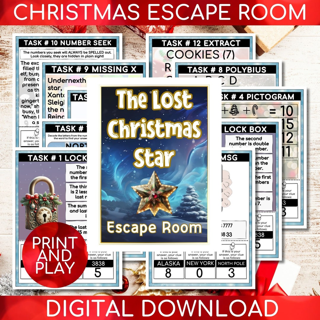 Christmas Escape Room for Kids Christmas Escape Room Kit Escape Room