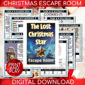 Christmas Escape Room For Kids | Christmas Escape Room Kit | Escape Room For Family | Diy Logic Puzzle Kit | Kids Games | Digital Download